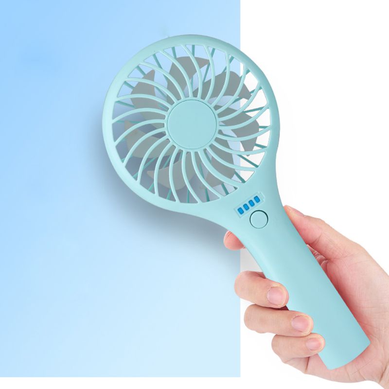 Quạt mini cầm tay 3 tốc độ có đèn LED và cổng sạc USB cho xe hơi/nhà ở