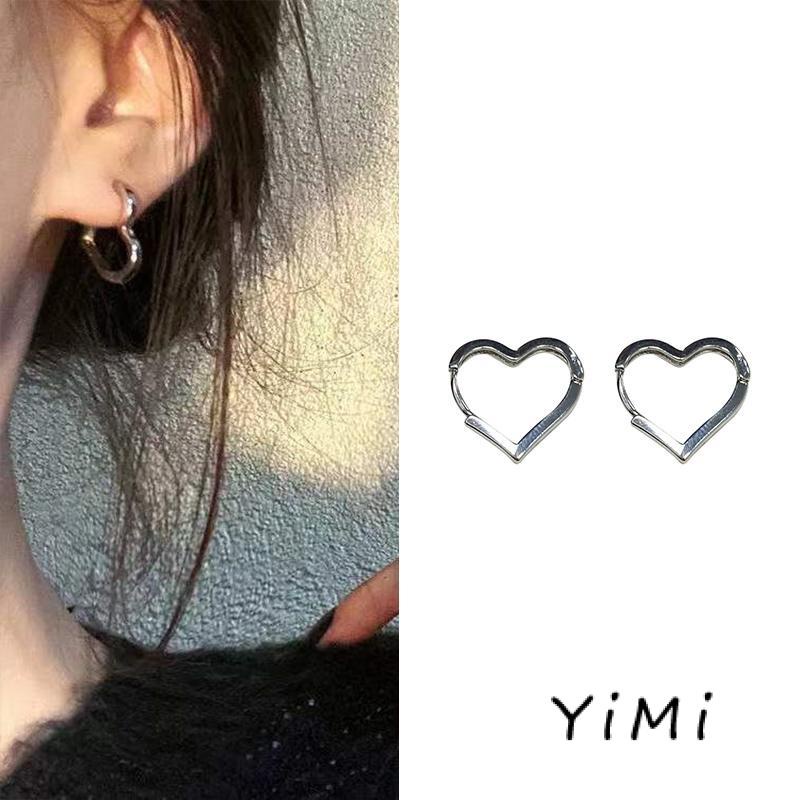 Đôi Khuyên Tai Hình Trái Tim Xinh Xắn Phong Cách Hàn Quốc Cho Nữ