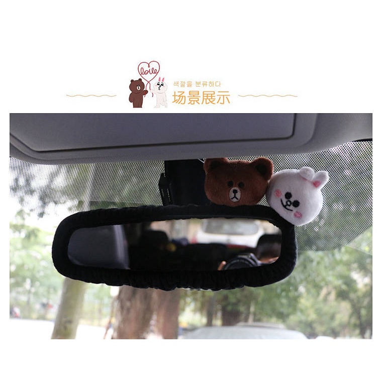 Vỏ bọc gấu thỏ gà hoạt hình dễ thương sáng tạo Hàn Quốc trang trí kính chiếu hậu dây an toàn nội thất xe hơi IimO