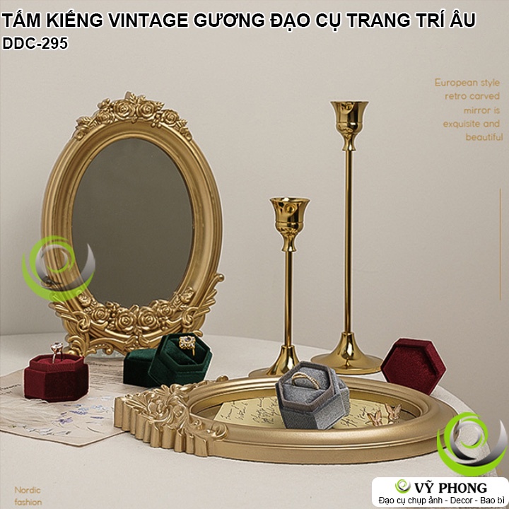 TẤM KIẾNG VINTAGE GƯƠNG CỔ PHONG CÁCH CHÂU ÂU ĐẠO CỤ TRANG TRÍ CHỤP ẢNH SẢN PHẨM TRANG SỨC MỸ PHẨM DDC-295