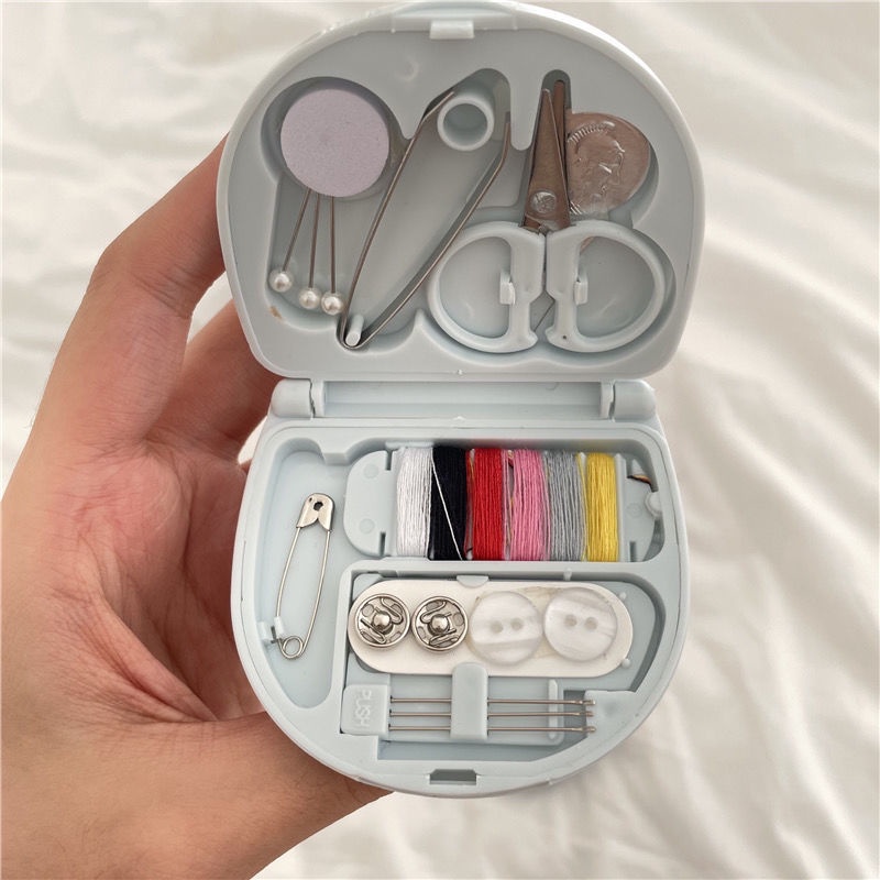 Hộp Kim Chỉ May Vá Mini Nắp Gập Màu Pastel - HÀNG MỚI VỀ