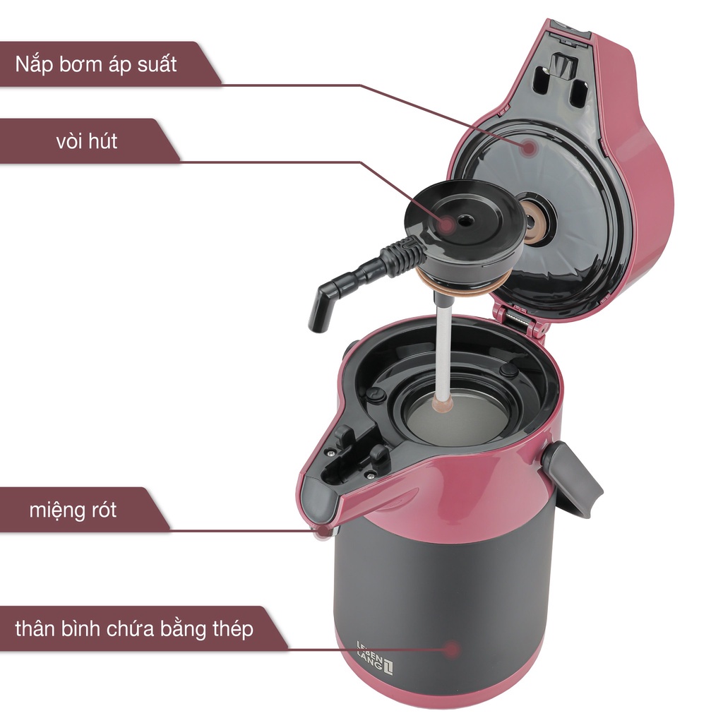 Bình giữ nhiệt nóng lạnh LEBEN L ANG LBP569R 2.2L inox 304
