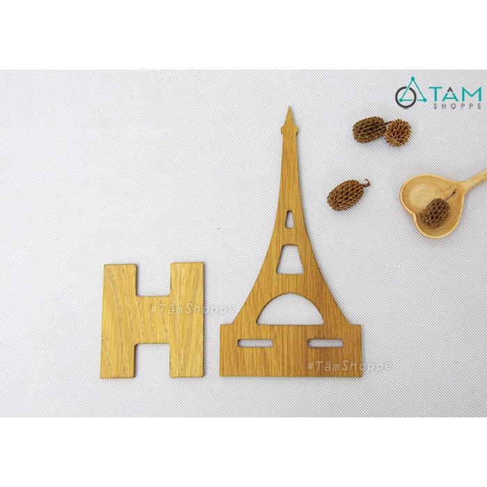 Giá đỡ điện thoại tháp Eiffel bằng gỗ để bàn W-GĐĐT-13