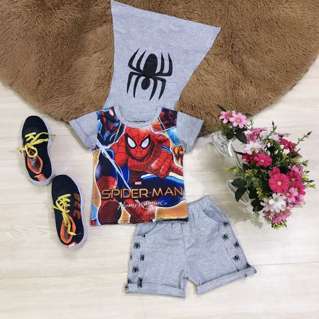 Bộ nhện 3D kèm áo choàng cho bé trai