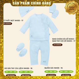 Bộ dài tay cài lệch sơ sinh cho bé từ 1-12 tháng lullaby thanh lý
