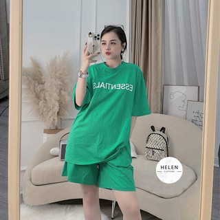 Đồ bộ nữ đồ mặc nhà , đồ ngủ bigsize chất cotton Helen Clothing in chữ ES
