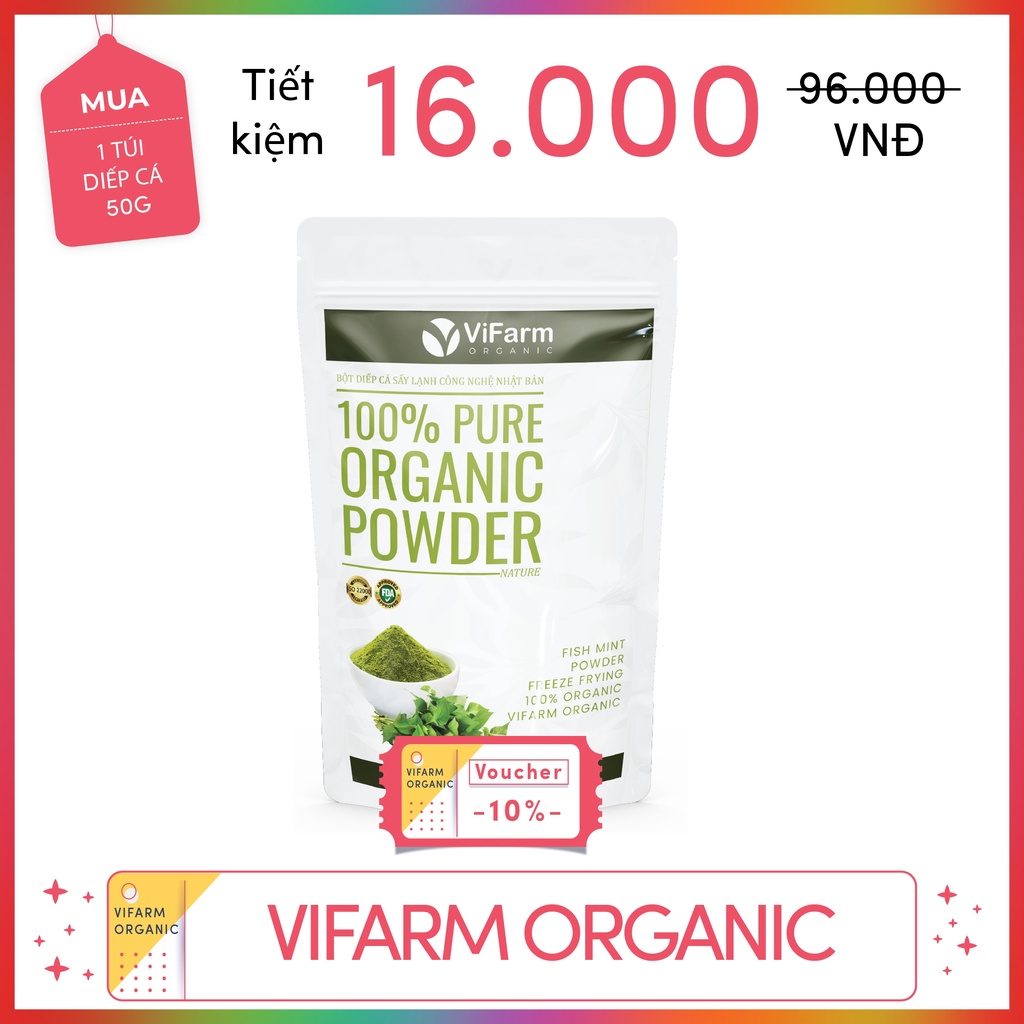 Bột Diếp Cá Nguyên Chất 100% ViFarm 50Gram