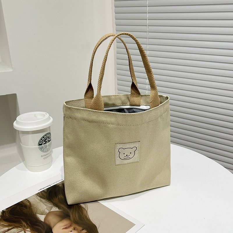 Túi gấu hàn quốc 2 lớp canvas có khóa
