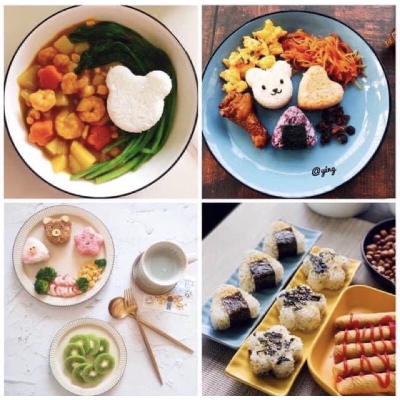 Bộ 7 Khuôn silicon ép cơm, thạch,socola