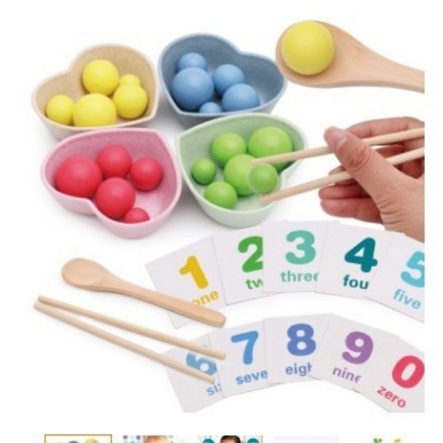 Bộ gắp bi montessori