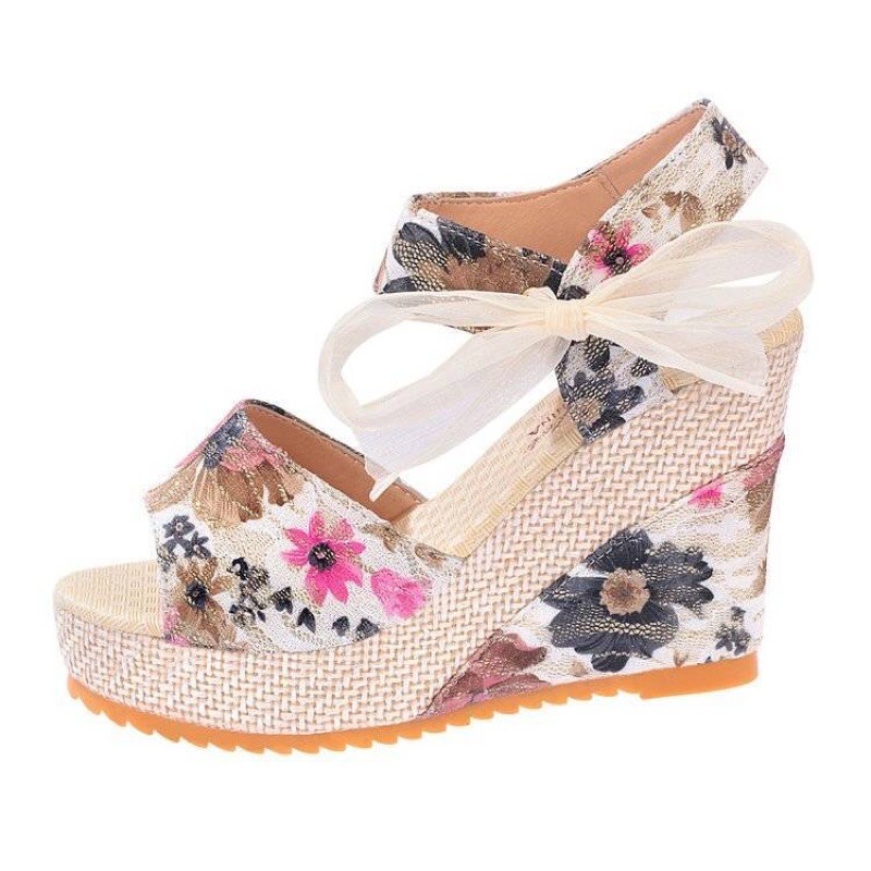 Sandal xuồng hoa cột dây rất dep