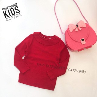 ♥️Áo len zara cổ sen màu đỏ dư xịn cho bé gái
