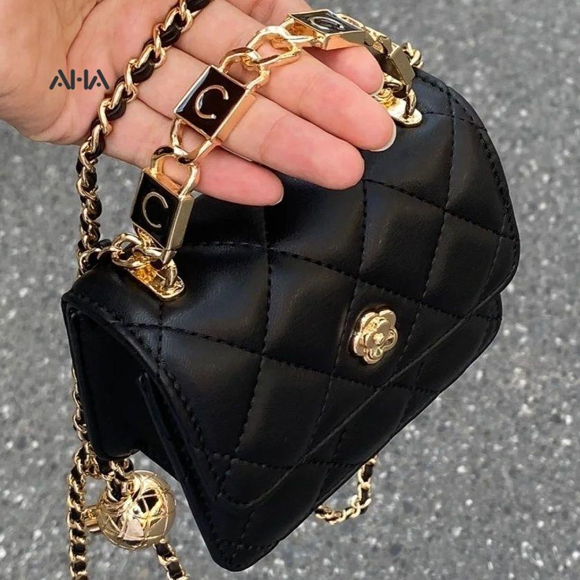 Túi đeo chéo AHA OFFICIAL Xiaoxiang mini họa tiết hình thoi thời trang cao cấp cho nữ