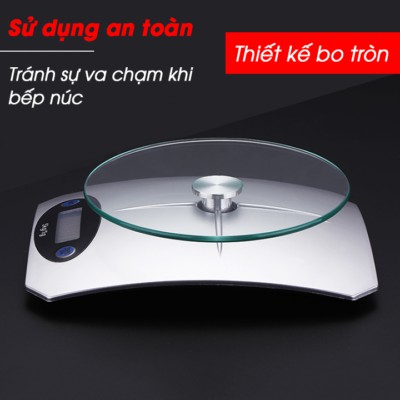 [FREESHIP] Cân Điện Tử Nhà Bếp Mini Mặt Kính Cường Lực 5kg - Cân nhà bếp để bàn.