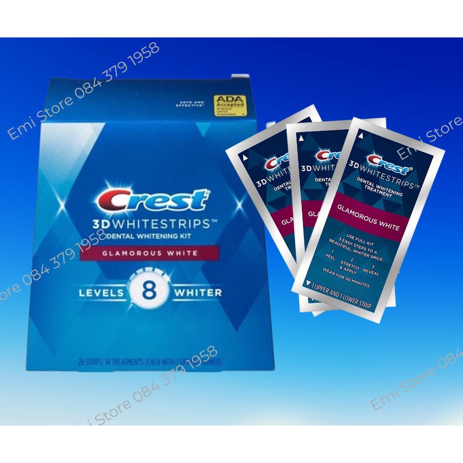 Miếng dán trắng răng Crest 3D White -  Chính Hãng Mỹ - Răng trắng sáng, an toàn cho men răng