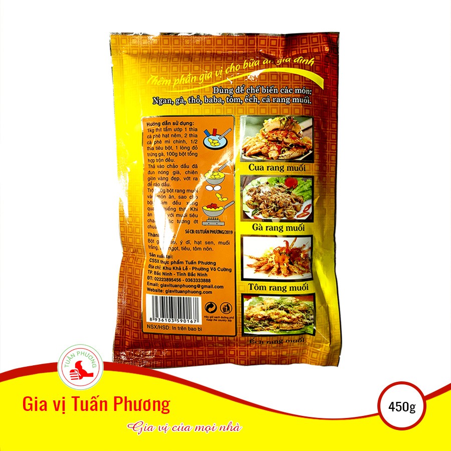 (FREE SHIP EXTRA) Bột Rang Muối Tuấn Phương 450 Gam ( Gói )