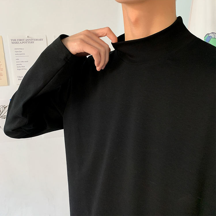 Áo Thun Tay Dài Cổ Cao Phối Nhung Cá Tính Cho Nam Size M-3Xl | BigBuy360 - bigbuy360.vn