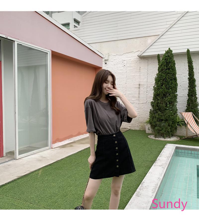 Chân Váy Chữ A Đính Nút Thời Trang Hè Xinh Xắn Cho Nữ