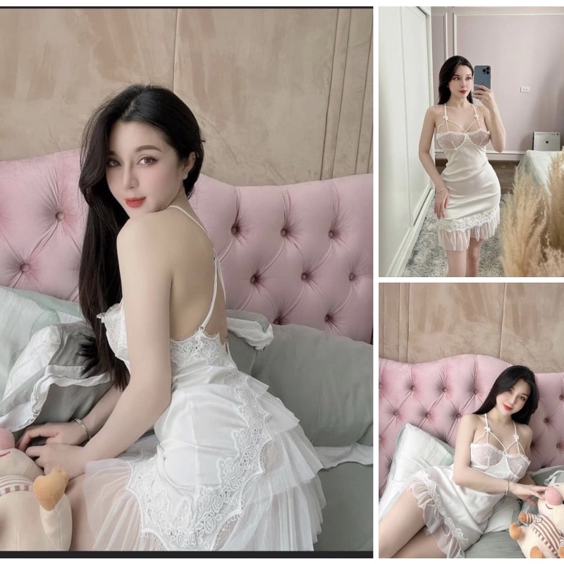 Váy ngủ lụa ren cao cấp ulzzang