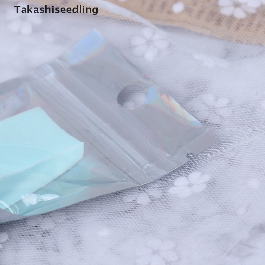 Set 100 Túi zip Nhôm Trong Suốt Hình Chiếc Lá Màu laser