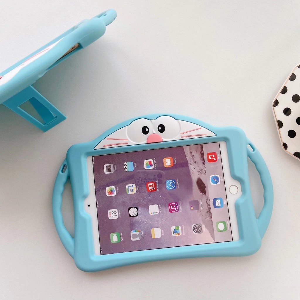 Ốp Lưng Silicone Mềm In Hình Doremon Cho Mini123 Mini45 Ipad 5 / 6 / 2017 / 2018 / Pro 9,7 10.2