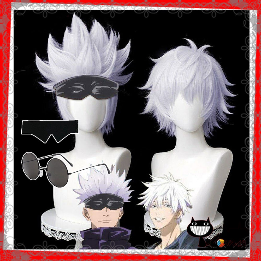 Wig - Tóc giả Kính và bịt mắt Gojo Satoru - Jujutsu Kaisen [Miu Cosplay]