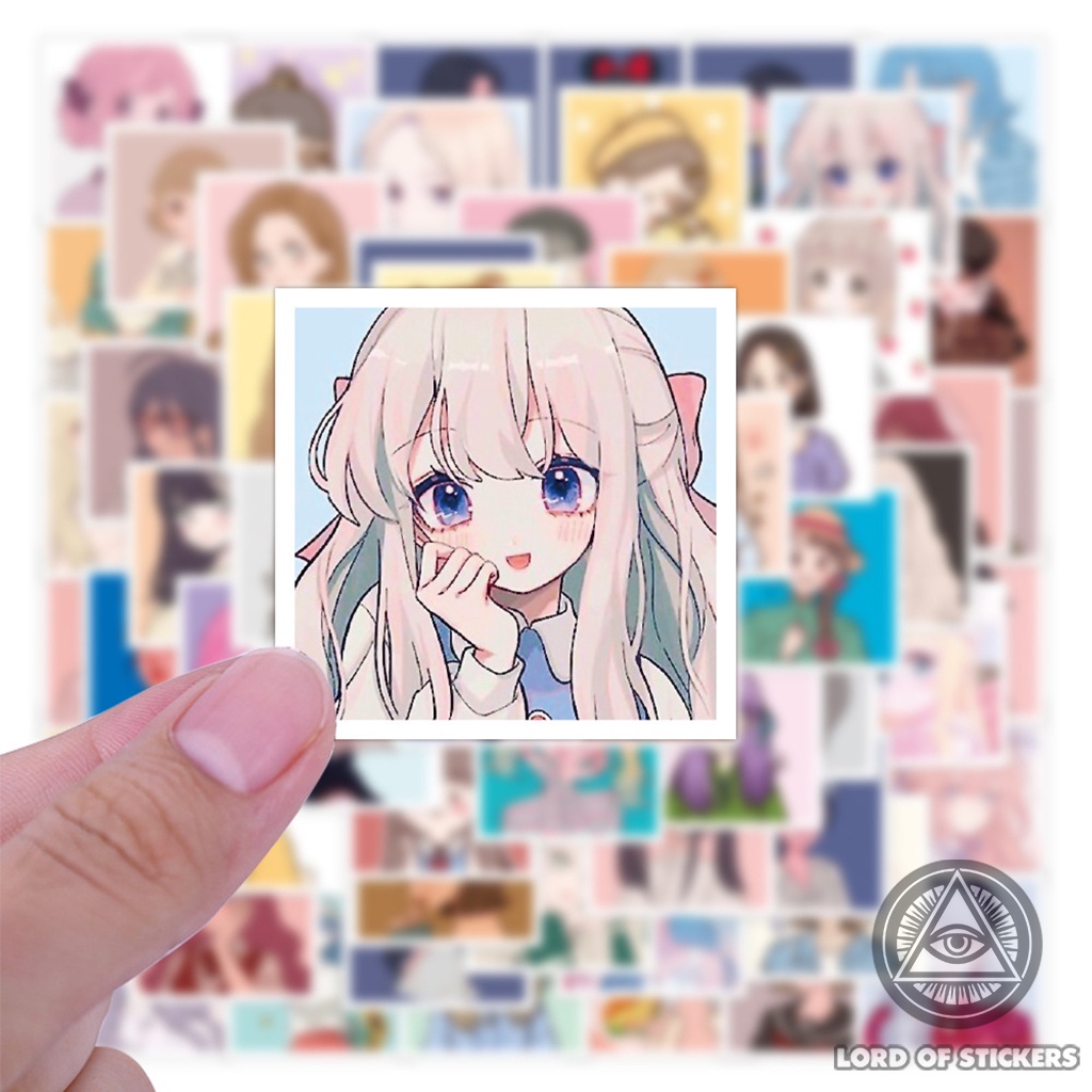 Set 60 Hình Dán Anime Girl Sticker Cute Phong Cách Nhật Bản Hàn Quốc Chống Thấm Nước Trang Trí Mũ Bảo Hiểm, Laptop, Sổ