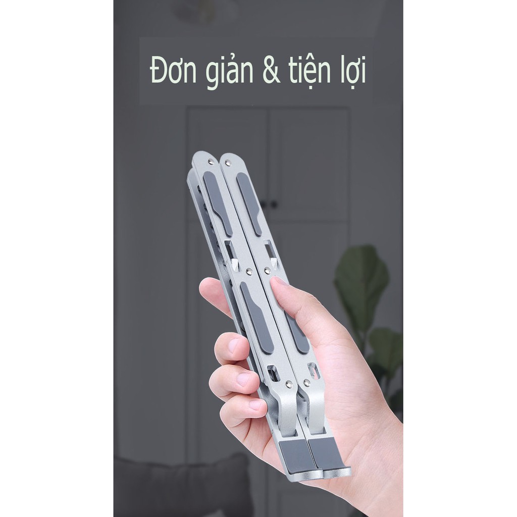 Giá đỡ LAPTOP, MACBOOK, IPAD bằng hợp kim không gỉ có thể điều chỉnh được độ cao, đế tản nhiệt laptop, đế kê laptop nhôm