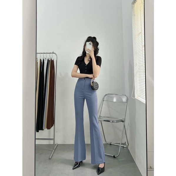 Áo Tay Ngắn Nút Lửng