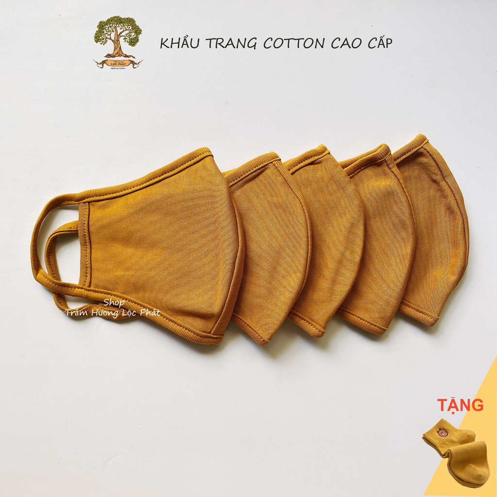 Khẩu Trang Vải Nam Nữ Màu Kaki Vàng Nâu Cotton Nhật Cao Cấp Chống Nắng Ngăn Tia UV Thoáng Mát Mềm Mại 1 cái