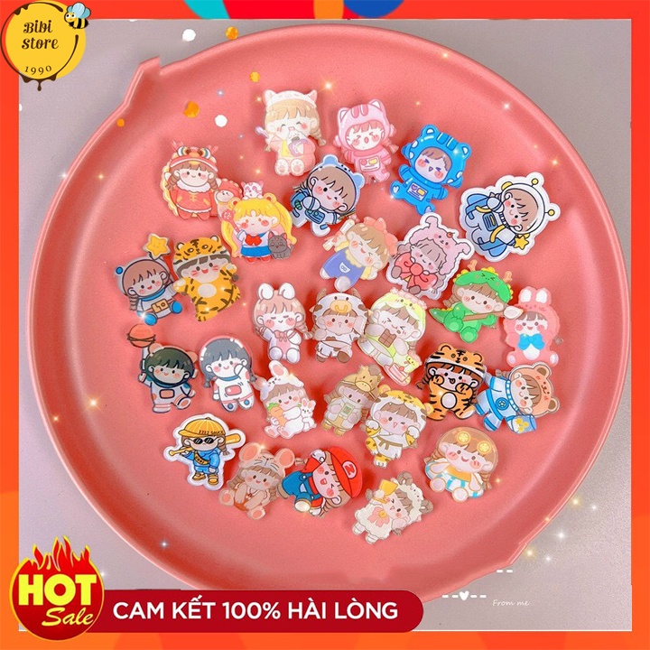 Ghim pin cài áo balo túi đeo chéo sticker siêu cute hoạt hình dễ thương