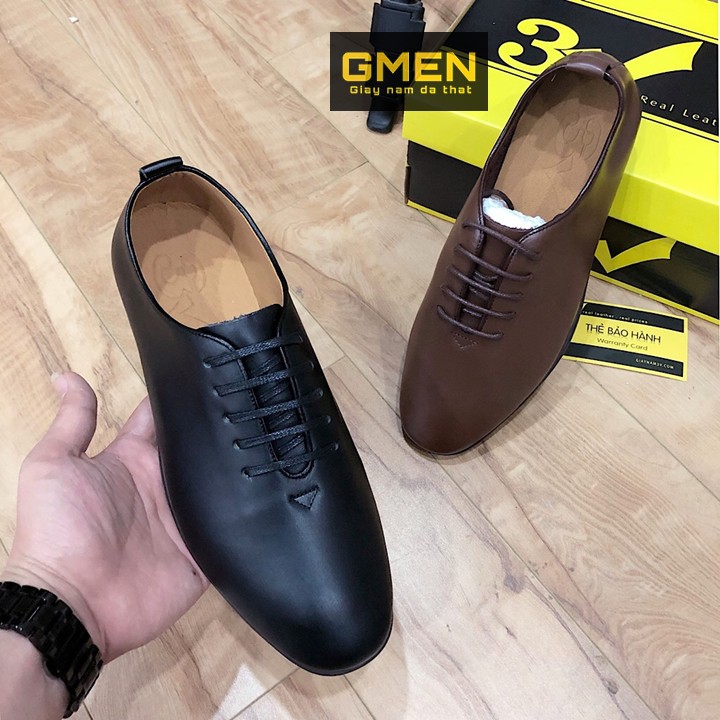 Giày da nam màu đen phong cách trẻ trung GM569
