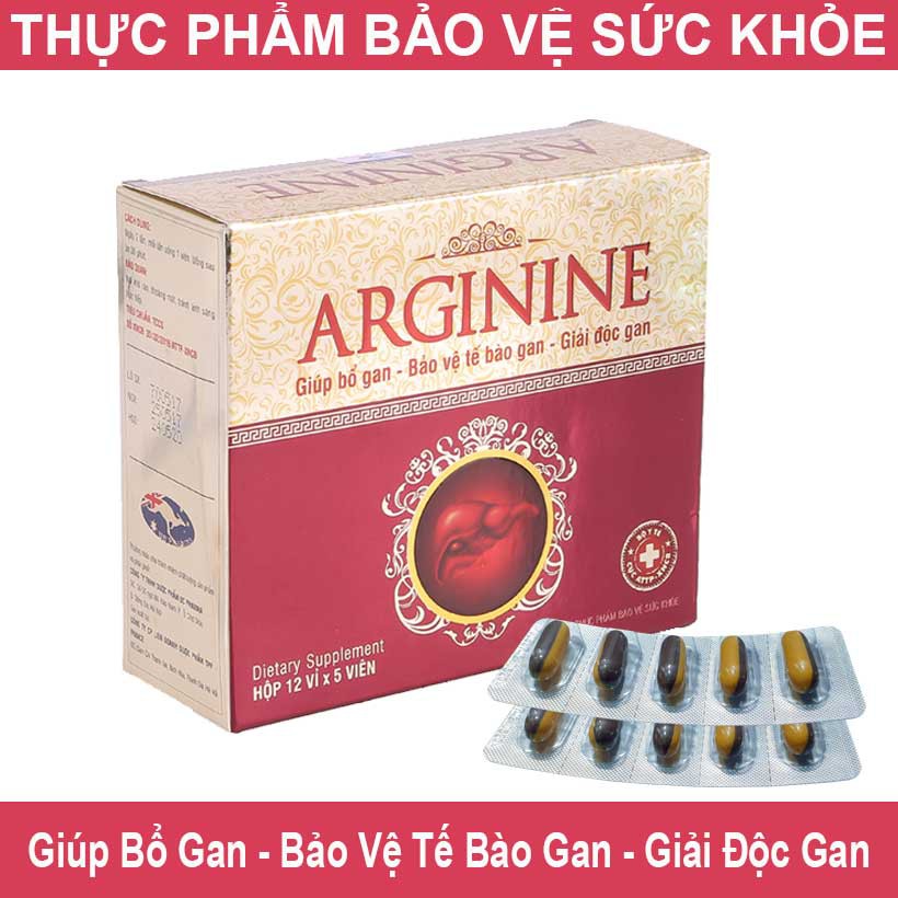 Bổ Gan, Giải độc gan, mát gan, Arginine hộp 60 viên, bestke