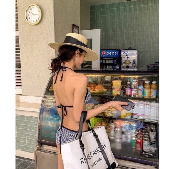 Bikini 2 mảnh sexy hở lưng LUHAZO đồ bơi nữ đi biển kiểu Hàn Quốc 2 dây 2663 K4T1-2