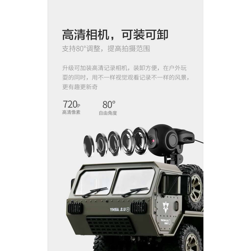 Mô Hình xe ô tô tải quân sự điều khiển từ xa Fayee FY004 FY004A US Military tỷ lệ 1:12 6WD {giá rẻ sập sàn}