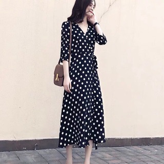 Đầm Maxi dài chấm bi tiểu thư