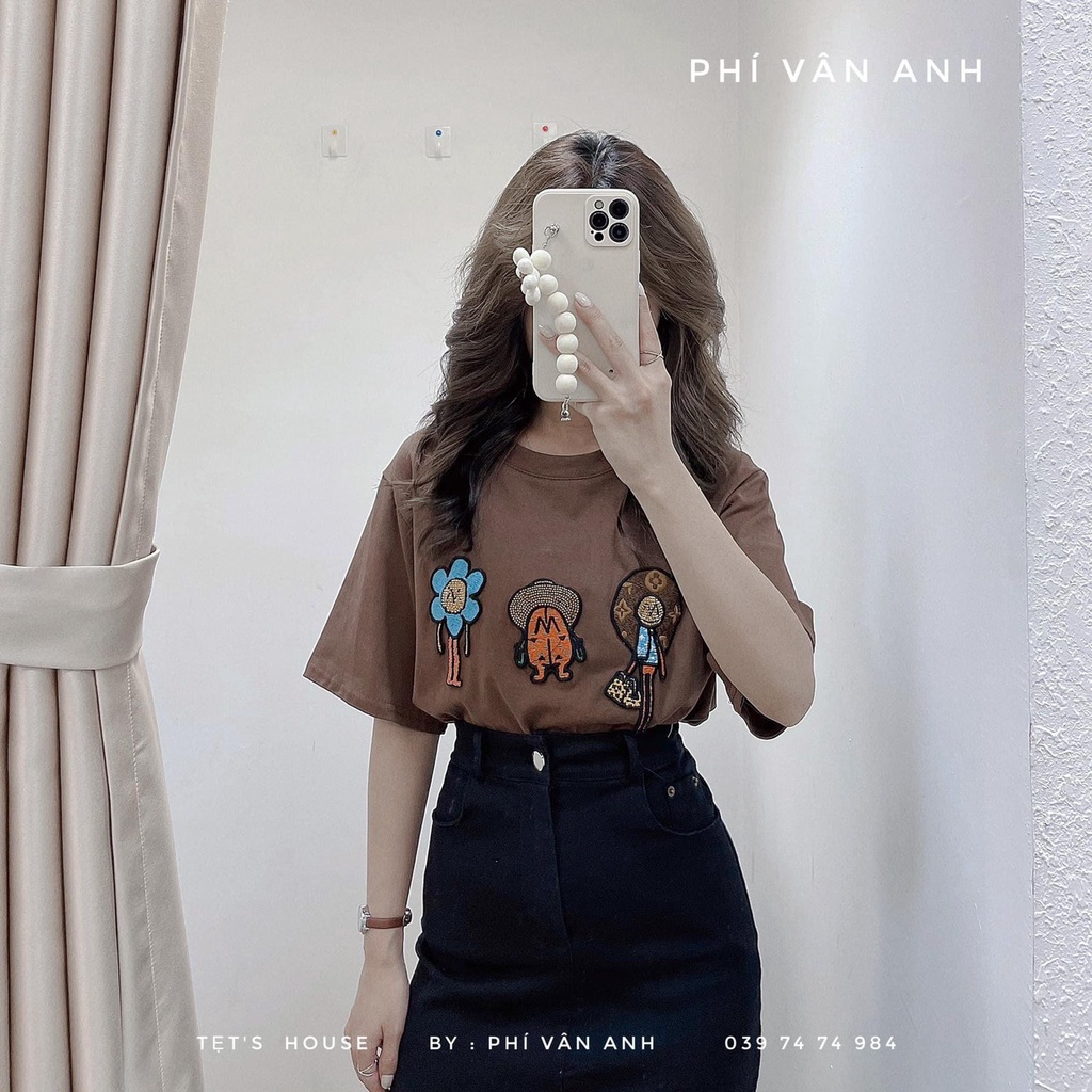 Áo thun PY tag hình thêu LV hàng Quảng Châu cao cấp chất cực đẹp