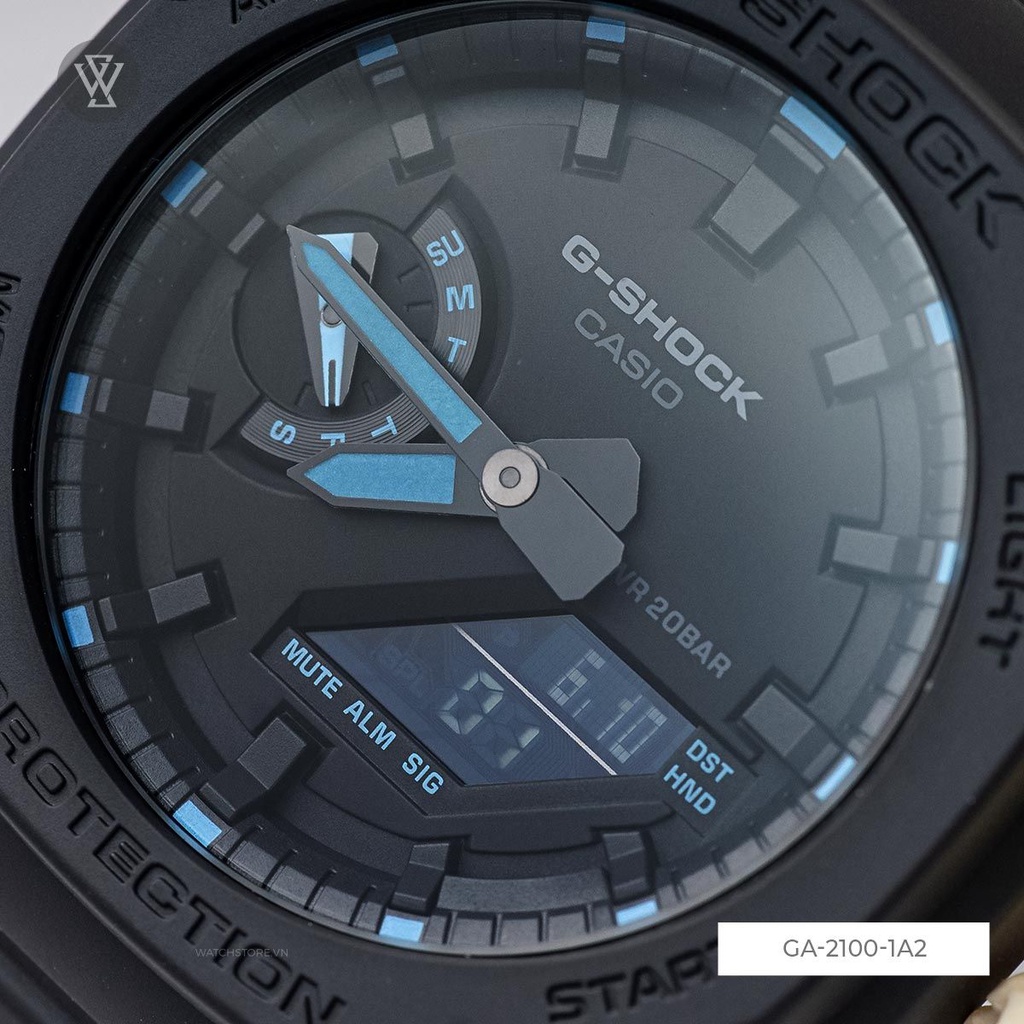 Đồng Hồ Điện Tử Nam Casio G-Shock WATCHSTORE GA-2100-1A2DR Thiết Kế Mặt Kính Khoáng Tròn 45.4mm, Vỏ Và Dây Nhựa Bền Bỉ