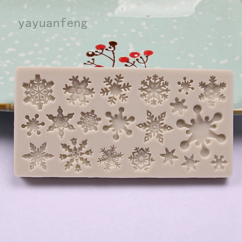 Khuôn silicon hình bông tuyết xinh xắn đáng yêu làm kẹo mềm trang trí bánh thủ công phong cách Giáng sinh