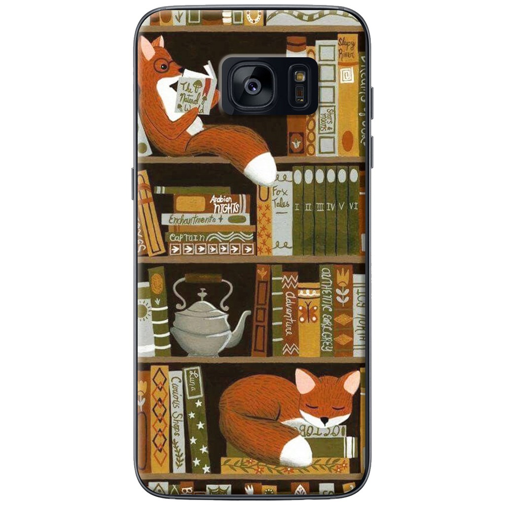 Ốp lưng nhựa dẻo Samsung Galaxy S7, S7 Edge, S8, S8 Plus, S9, S9 Plus, S10, S10E, S10 Plus in hình Cáo đọc sách
