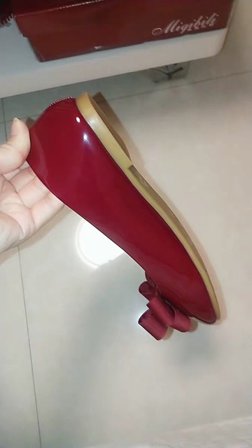 (ORDER) Giày búp bê da bóng mũi tròn nơ vải BIG SIZE 40,41,42,43 | BigBuy360 - bigbuy360.vn