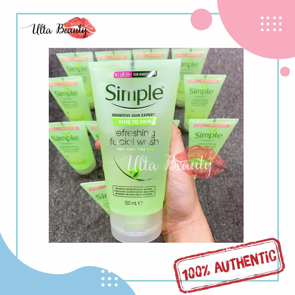 [MẪU MỚI NHẤT] Sữa Rửa Mặt Dạng Gel Simple Kind To Skin Refreshing Facial Wash Gel (150ml)