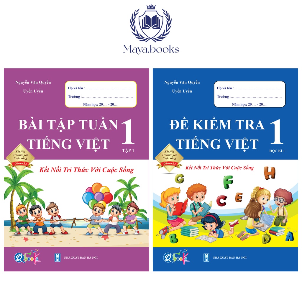 Sách - Bộ 2 quyển bài tập tuần và đề kiểm tra Tiếng Việt lớp 1 học kì 1 kết nối tri thức
