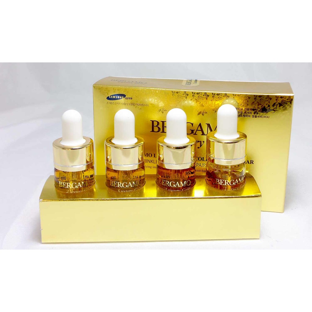 Serum Bergamo Luxury Gold Collagen &amp; Caviar 13ml Hàn Quốc