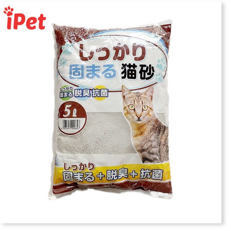 [Mã giảm giá] Cát Vệ Sinh Nhật Bản Cat Litter Kitty Pet 5L Dành Cho Mèo - iPet Shop