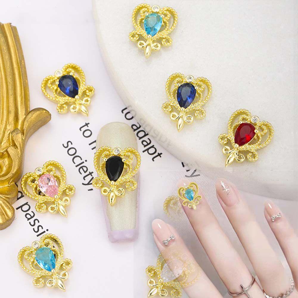 Phụ Kiện Trang Trí Móng Tay 3D Bằng Hợp Kim DIY Hình Trái Tim Phong Cách Nhật BảnHạt Charms Đính Móng Tay