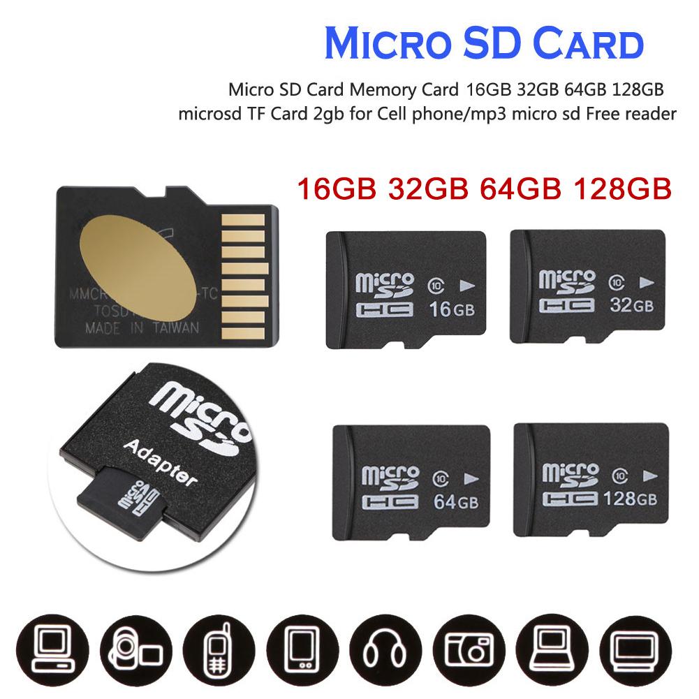 Pure Full 128GB Thẻ Micro SD cực cao TF Flash Bộ nhớ loại 10 Bộ chuyển đổi miễn phí