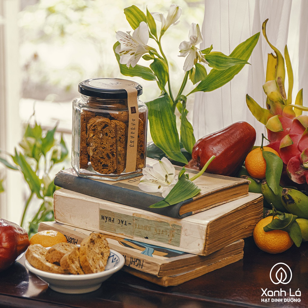 Giỏ quà Tết "Như Ý" 2022 hạt dinh dưỡng cao cấp, sang trọng Xanh Lá | BigBuy360 - bigbuy360.vn