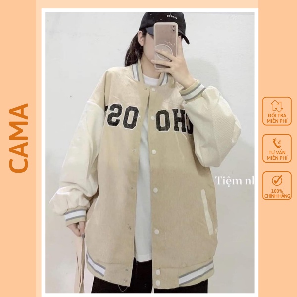 [Mã 44FASHIONSALE1 giảm 10K đơn 50K] Áo khoác Nhung Gân nam nữ form rộng cực đẹp bigsize hàn quốc CAMA STORE AK78