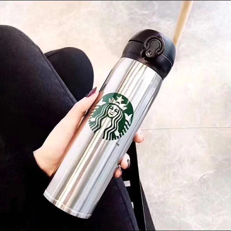 Bình Nước Starbucks Bằng Thép Không Gỉ 304 Cao Cấp Tiện Dụng